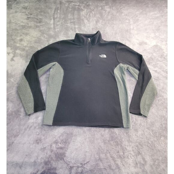 The North Face Boys Sz XL Long Sleeve 1/4 Zip Lightweight Fleece Black Sweater - Picture 1 of 8